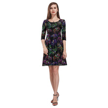 Load image into Gallery viewer, Floral Buffalo Tethys Half-Sleeve Skater Dress(Model D20) Tethys Half-Sleeve Skater Dress (D20) e-joyer 
