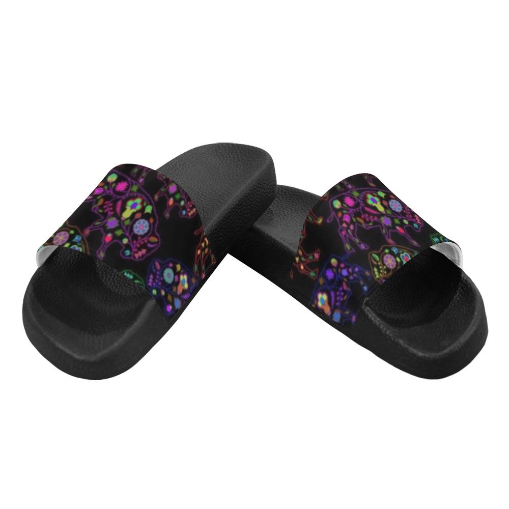 Floral Buffalo Women's Slide Sandals (Model 057) Women's Slide Sandals (057) e-joyer 