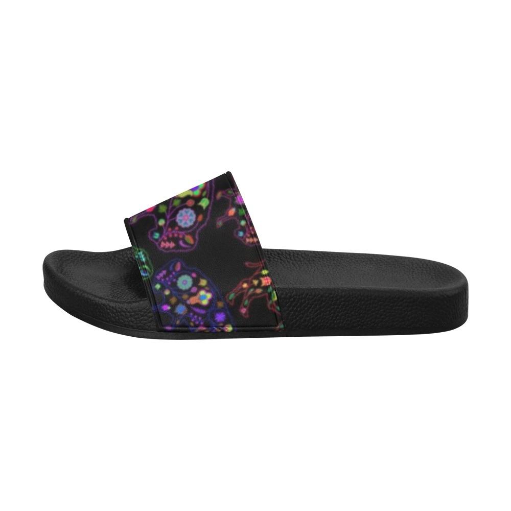 Floral Buffalo Women's Slide Sandals (Model 057) Women's Slide Sandals (057) e-joyer 