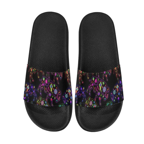 Floral Buffalo Women's Slide Sandals (Model 057) Women's Slide Sandals (057) e-joyer 