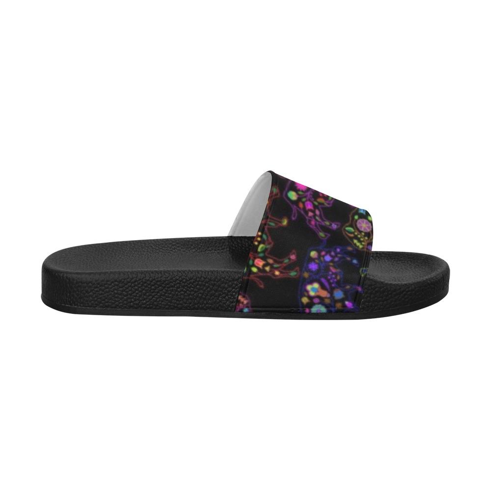 Floral Buffalo Women's Slide Sandals (Model 057) Women's Slide Sandals (057) e-joyer 