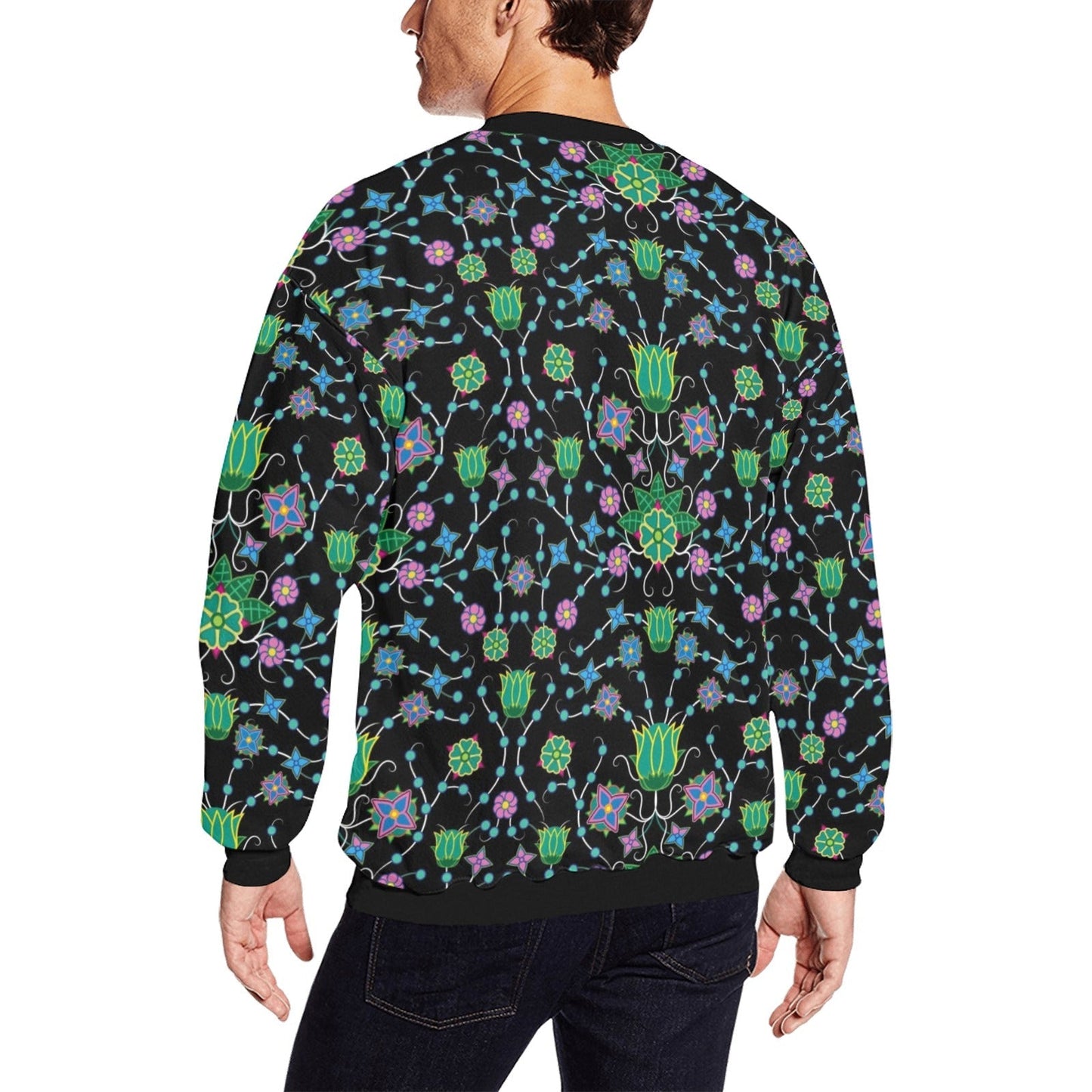 Floral Damask Garden All Over Print Crewneck Sweatshirt for Men (Model H18) shirt e-joyer 