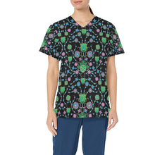 Load image into Gallery viewer, Floral Damask Garden All Over Print Scrub Top Scrub Top e-joyer 
