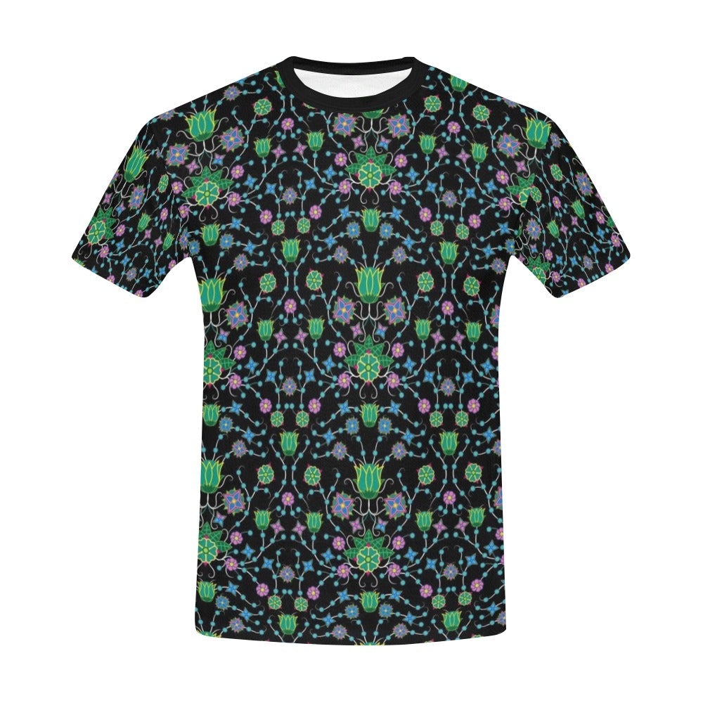 Floral Damask Garden All Over Print T-Shirt for Men (USA Size) (Model T40) All Over Print T-Shirt for Men (T40) e-joyer 