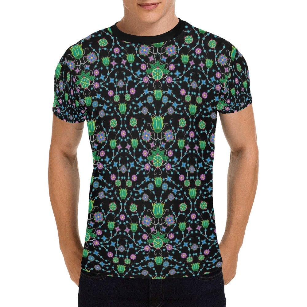 Floral Damask Garden All Over Print T-Shirt for Men (USA Size) (Model T40) All Over Print T-Shirt for Men (T40) e-joyer 