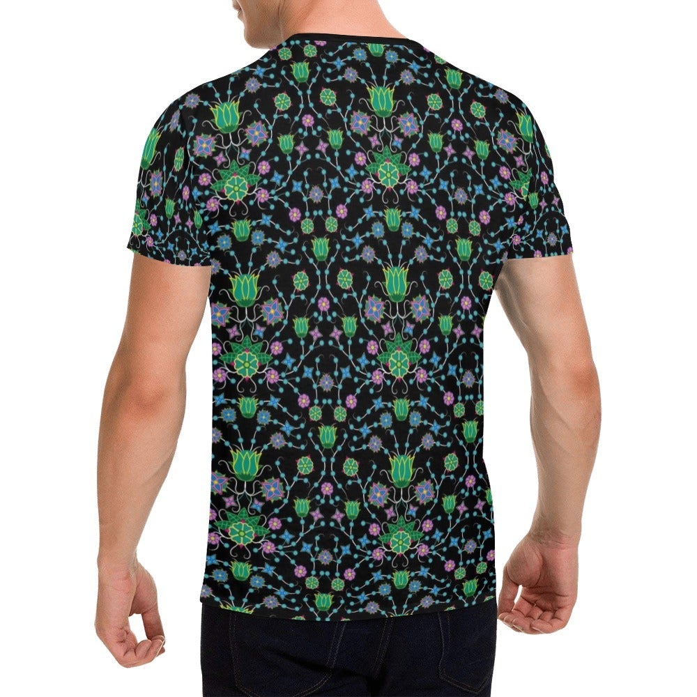 Floral Damask Garden All Over Print T-Shirt for Men (USA Size) (Model T40) All Over Print T-Shirt for Men (T40) e-joyer 
