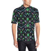 Load image into Gallery viewer, Floral Damask Garden Men&#39;s All Over Print Polo Shirt (Model T55) Men&#39;s Polo Shirt (Model T55) e-joyer 
