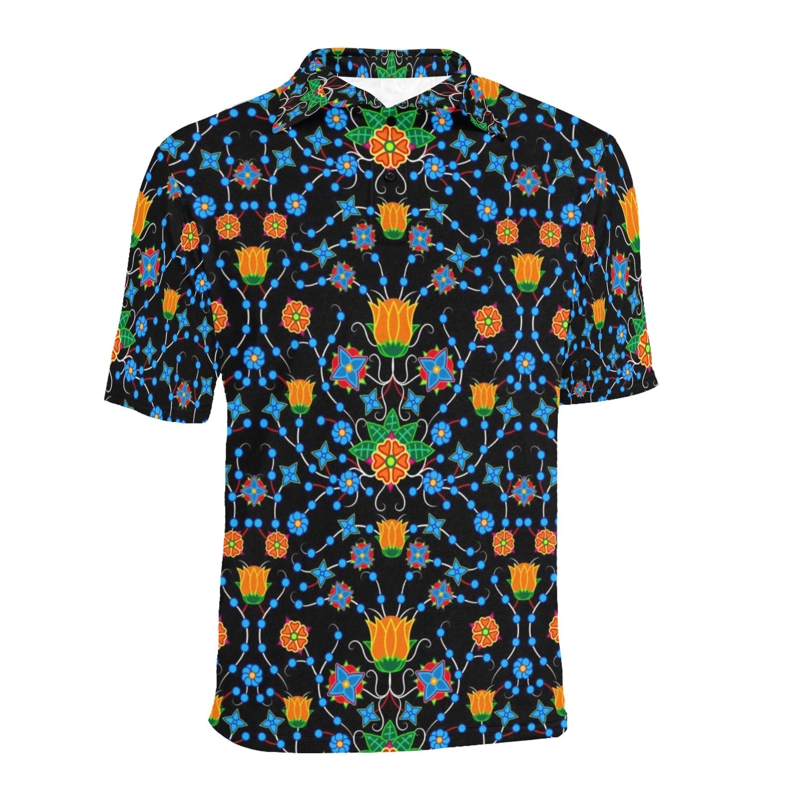 Floral Damask Men's All Over Print Polo Shirt (Model T55) Men's Polo Shirt (Model T55) e-joyer 