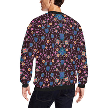 Load image into Gallery viewer, Floral Damask Purple All Over Print Crewneck Sweatshirt for Men (Model H18) shirt e-joyer 
