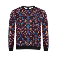 Load image into Gallery viewer, Floral Damask Purple All Over Print Crewneck Sweatshirt for Men (Model H18) shirt e-joyer 
