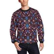 Load image into Gallery viewer, Floral Damask Purple All Over Print Crewneck Sweatshirt for Men (Model H18) shirt e-joyer 
