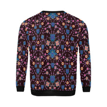 Load image into Gallery viewer, Floral Damask Purple All Over Print Crewneck Sweatshirt for Men (Model H18) shirt e-joyer 
