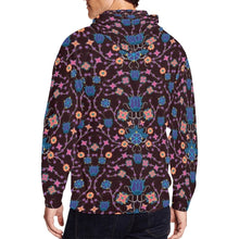 Load image into Gallery viewer, Floral Damask Purple All Over Print Full Zip Hoodie for Men (Model H14) hoodie e-joyer 
