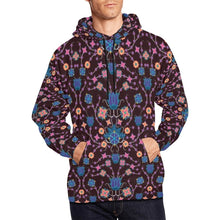 Load image into Gallery viewer, Floral Damask Purple All Over Print Hoodie for Men (USA Size) (Model H13) All Over Print Hoodie for Men (H13) e-joyer 
