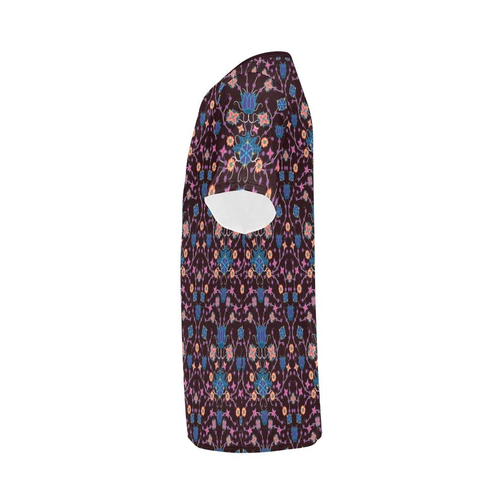 Floral Damask Purple All Over Print T-Shirt for Men (USA Size) (Model T40) All Over Print T-Shirt for Men (T40) e-joyer 