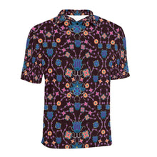 Load image into Gallery viewer, Floral Damask Purple Men&#39;s All Over Print Polo Shirt (Model T55) Men&#39;s Polo Shirt (Model T55) e-joyer 
