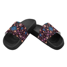 Load image into Gallery viewer, Floral Damask Purple Men&#39;s Slide Sandals (Model 057) sandals e-joyer 
