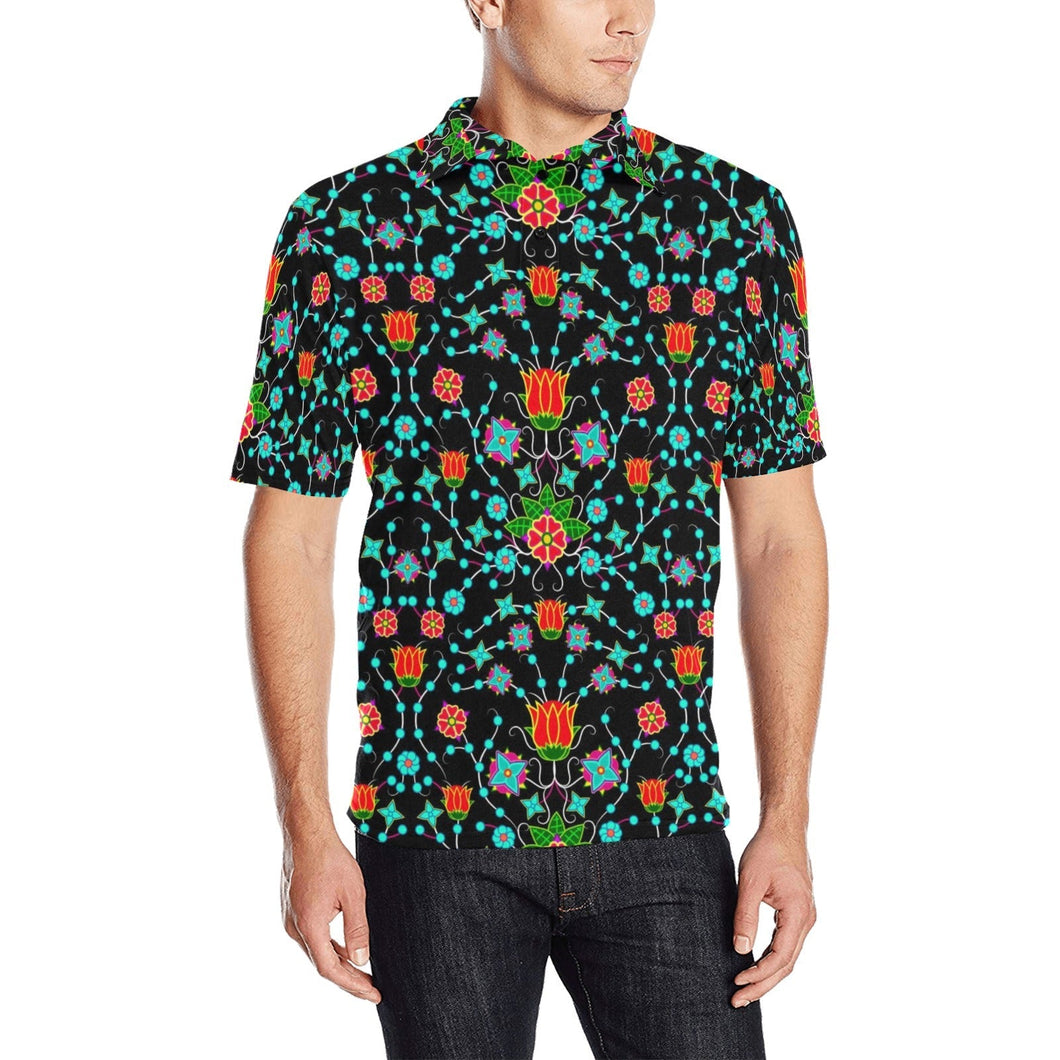 Floral Damask Upgrade Men's All Over Print Polo Shirt (Model T55) Men's Polo Shirt (Model T55) e-joyer 