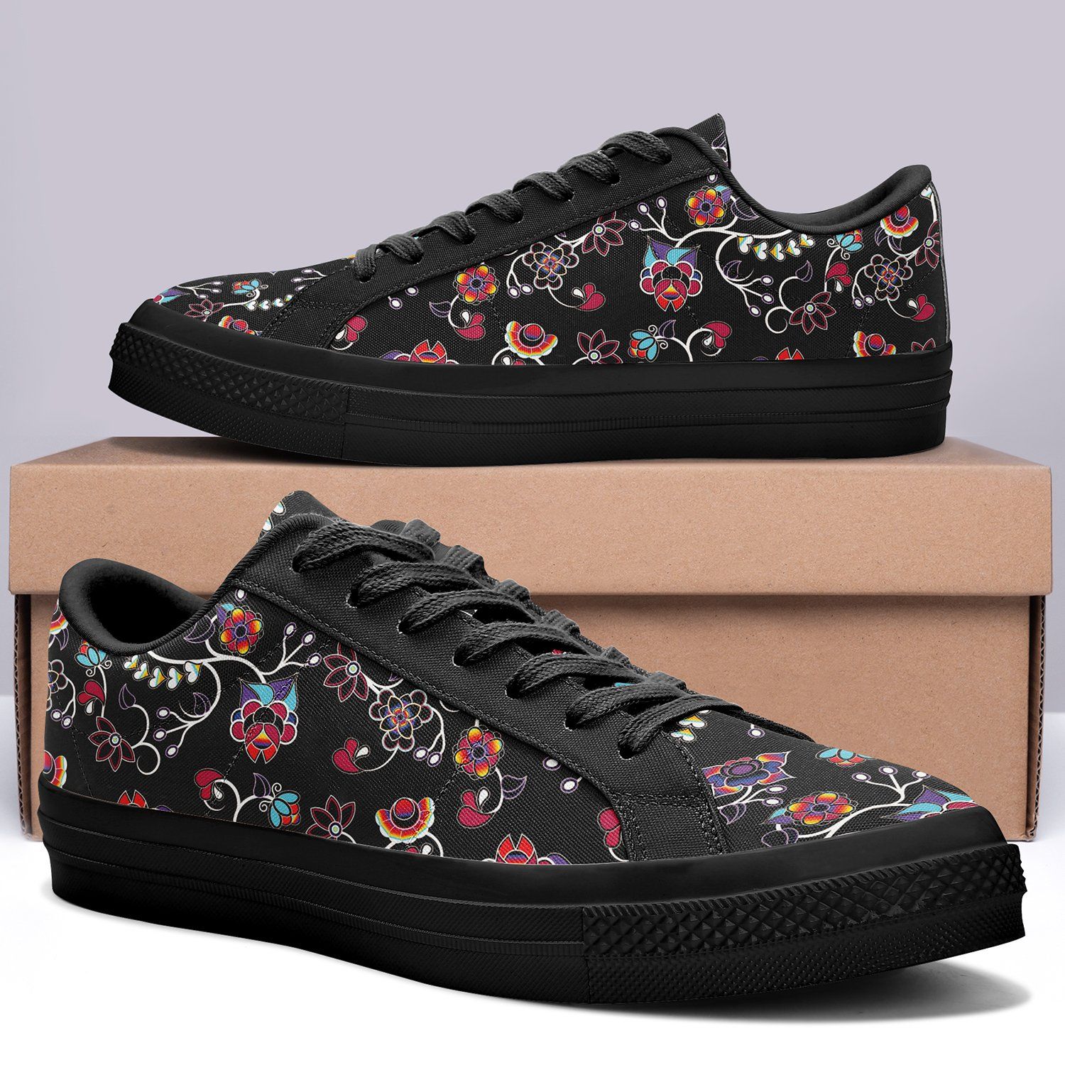 Floral Danseur Aapisi Low Top Canvas Shoes Black Sole aapisi Herman 