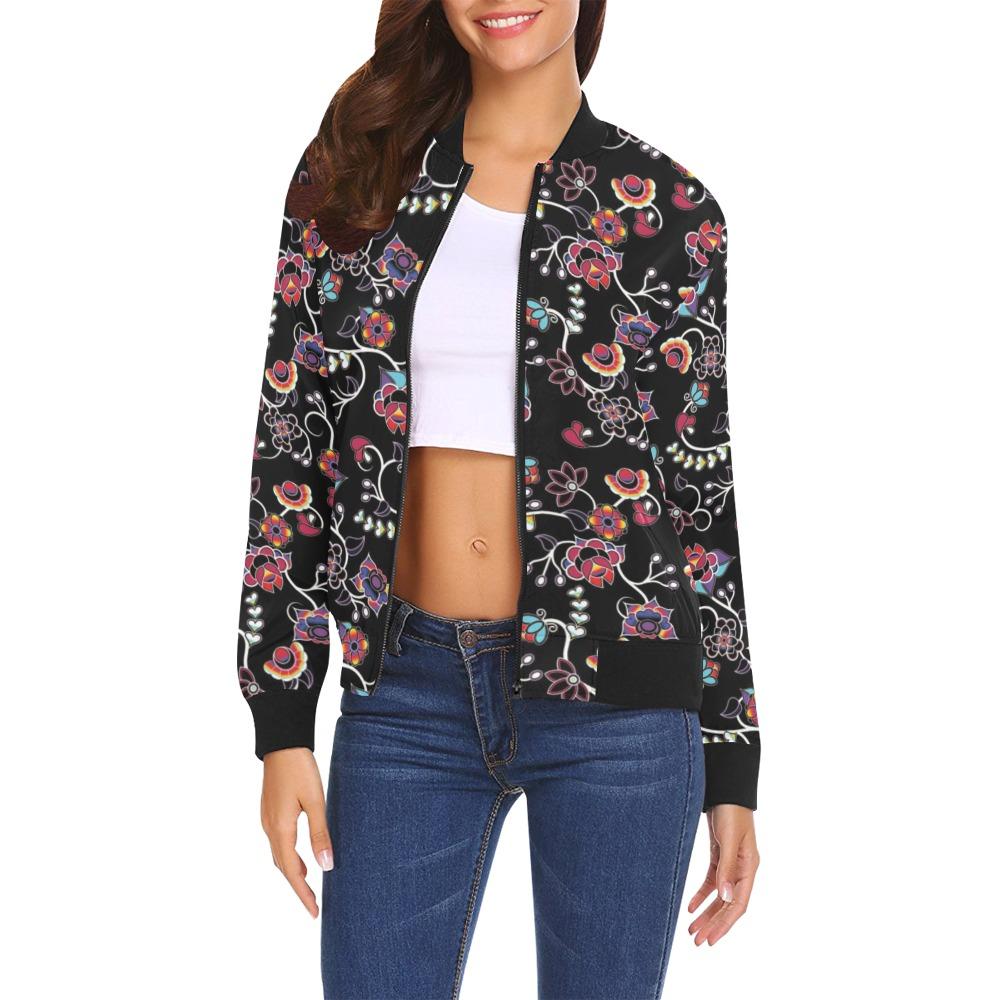 Floral Danseur All Over Print Bomber Jacket for Women (Model H19) All Over Print Bomber Jacket for Women (H19) e-joyer 