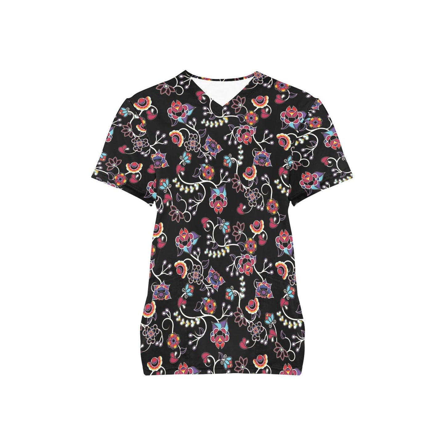 Floral Danseur All Over Print Scrub Top Scrub Top e-joyer 