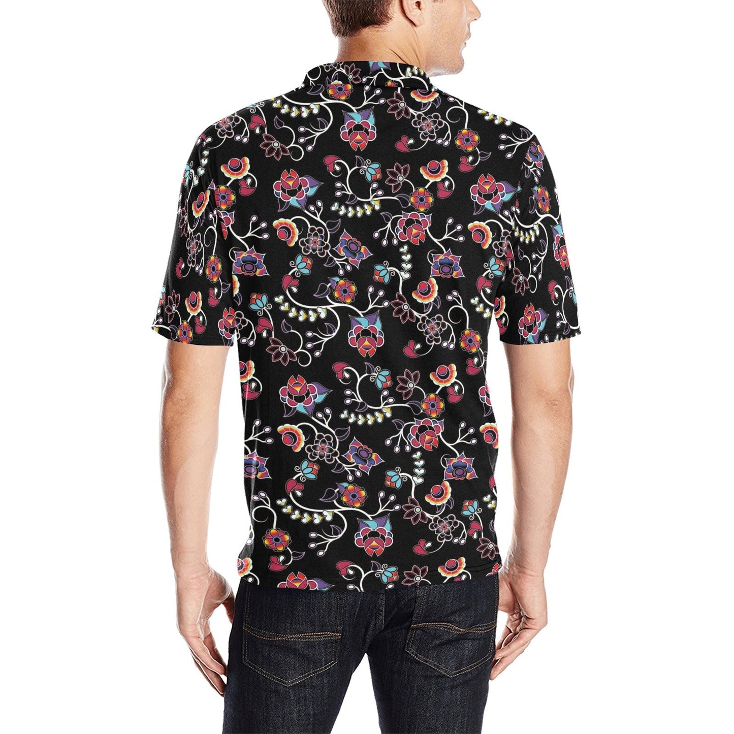 Floral Danseur Men's All Over Print Polo Shirt (Model T55) Men's Polo Shirt (Model T55) e-joyer 