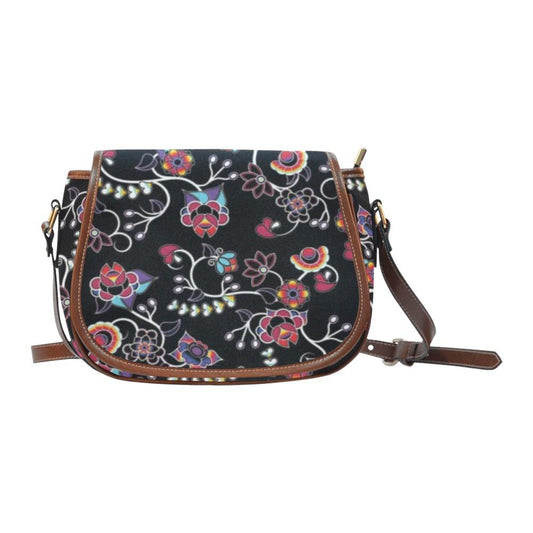 Floral Danseur Saddle Bag/Small (Model 1649) Full Customization Saddle Bag/Small (Full Customization) e-joyer 