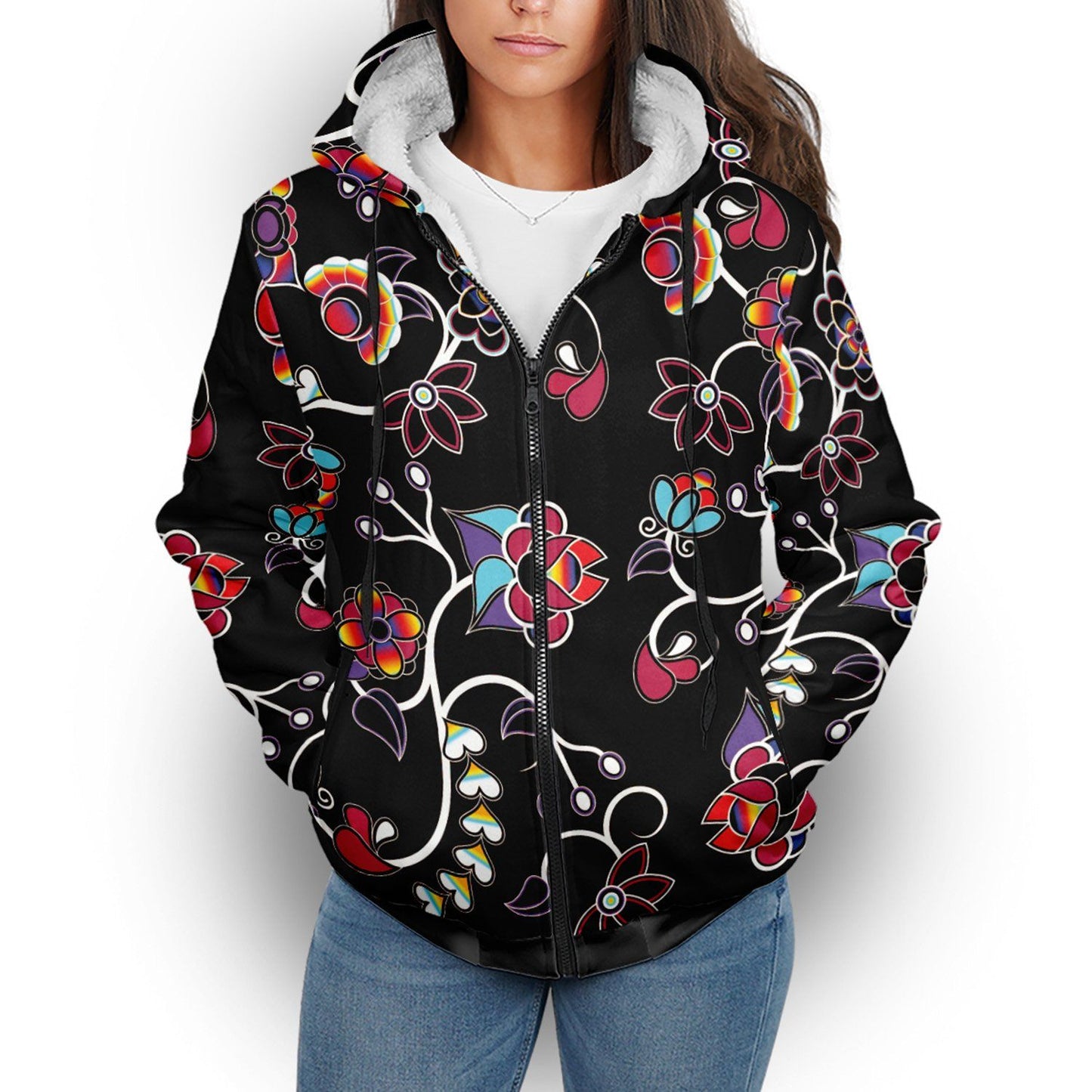 Floral Danseur Sherpa Hoodie hoodie Herman 