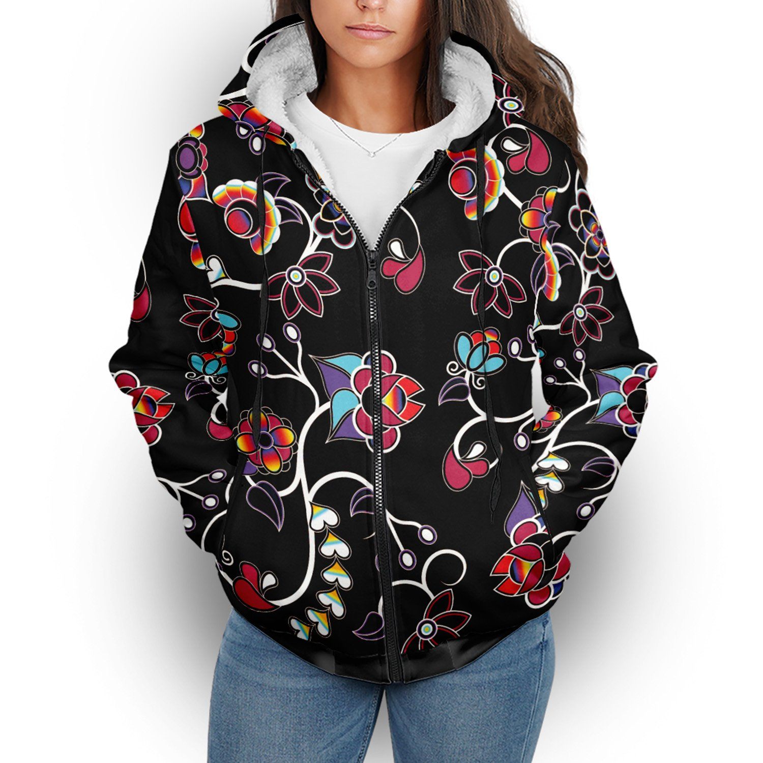 Floral Danseur Sherpa Hoodie hoodie Herman 