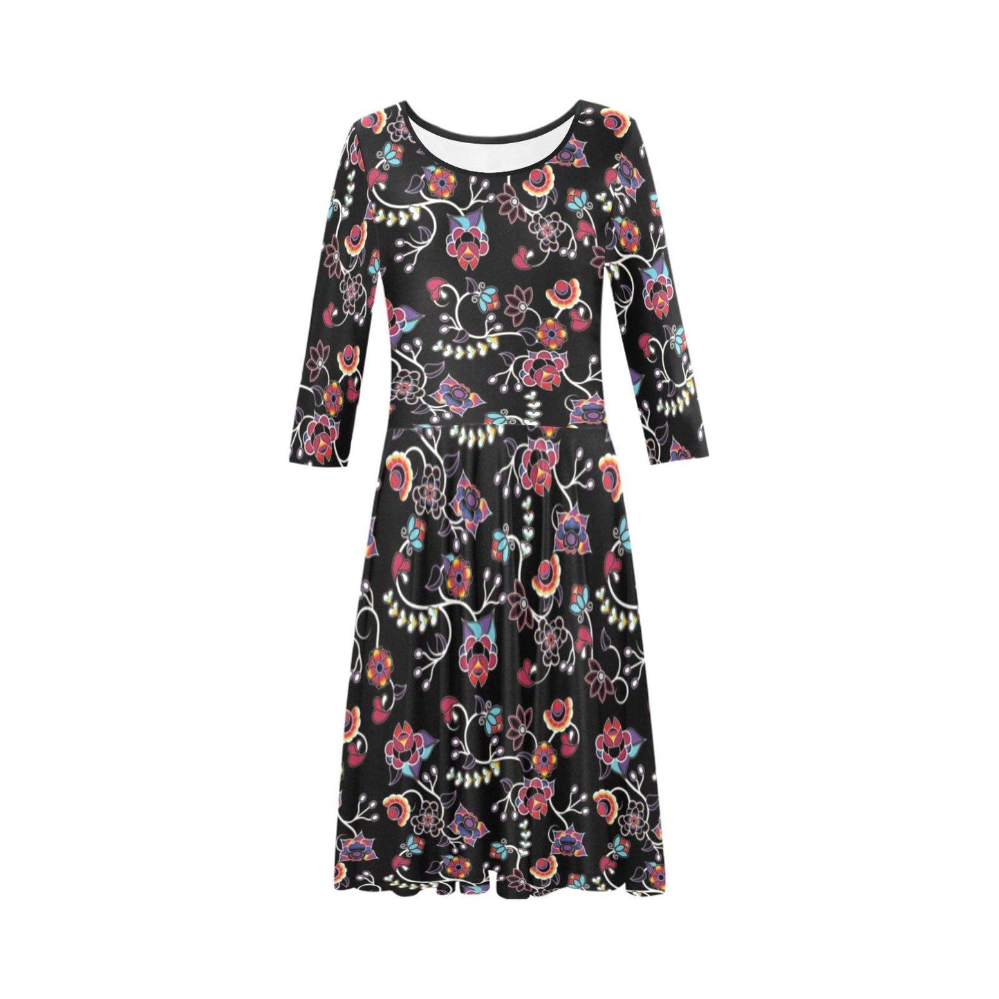 Floral Danseur Tethys Half-Sleeve Skater Dress(Model D20) Tethys Half-Sleeve Skater Dress (D20) e-joyer 