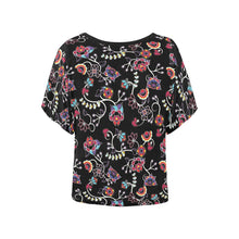 Load image into Gallery viewer, Floral Danseur Women&#39;s Batwing-Sleeved Blouse T shirt (Model T44) Women&#39;s Batwing-Sleeved Blouse T shirt (T44) e-joyer 
