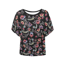 Load image into Gallery viewer, Floral Danseur Women&#39;s Batwing-Sleeved Blouse T shirt (Model T44) Women&#39;s Batwing-Sleeved Blouse T shirt (T44) e-joyer 
