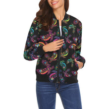 Load image into Gallery viewer, Floral Eagle All Over Print Bomber Jacket for Women (Model H19) All Over Print Bomber Jacket for Women (H19) e-joyer 
