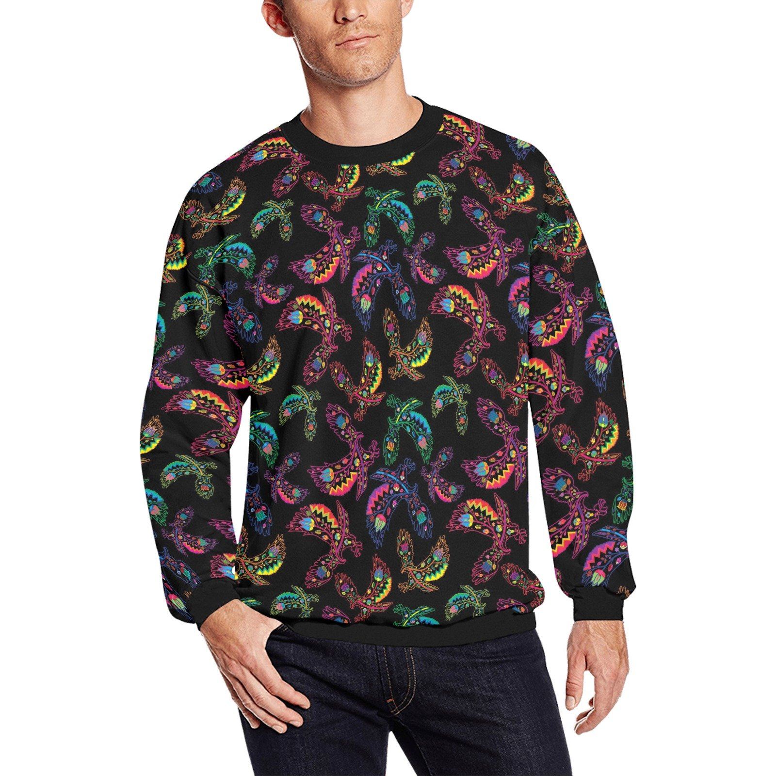 Floral Eagle All Over Print Crewneck Sweatshirt for Men (Model H18) shirt e-joyer 