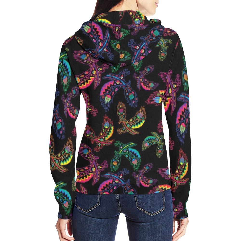Floral Eagle All Over Print Full Zip Hoodie for Women (Model H14) All Over Print Full Zip Hoodie for Women (H14) e-joyer 