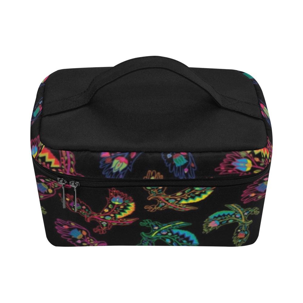 Floral Eagle Cosmetic Bag/Large (Model 1658) Cosmetic Bag e-joyer 