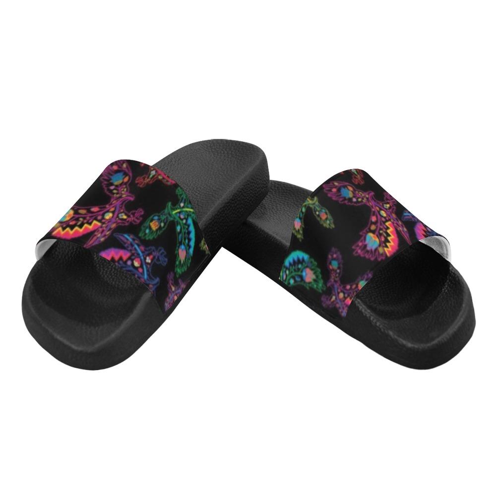 Floral Eagle Men's Slide Sandals (Model 057) Men's Slide Sandals (057) e-joyer 