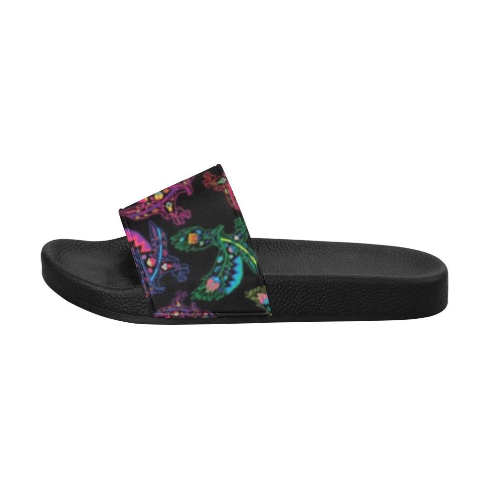 Floral Eagle Men's Slide Sandals (Model 057) Men's Slide Sandals (057) e-joyer 