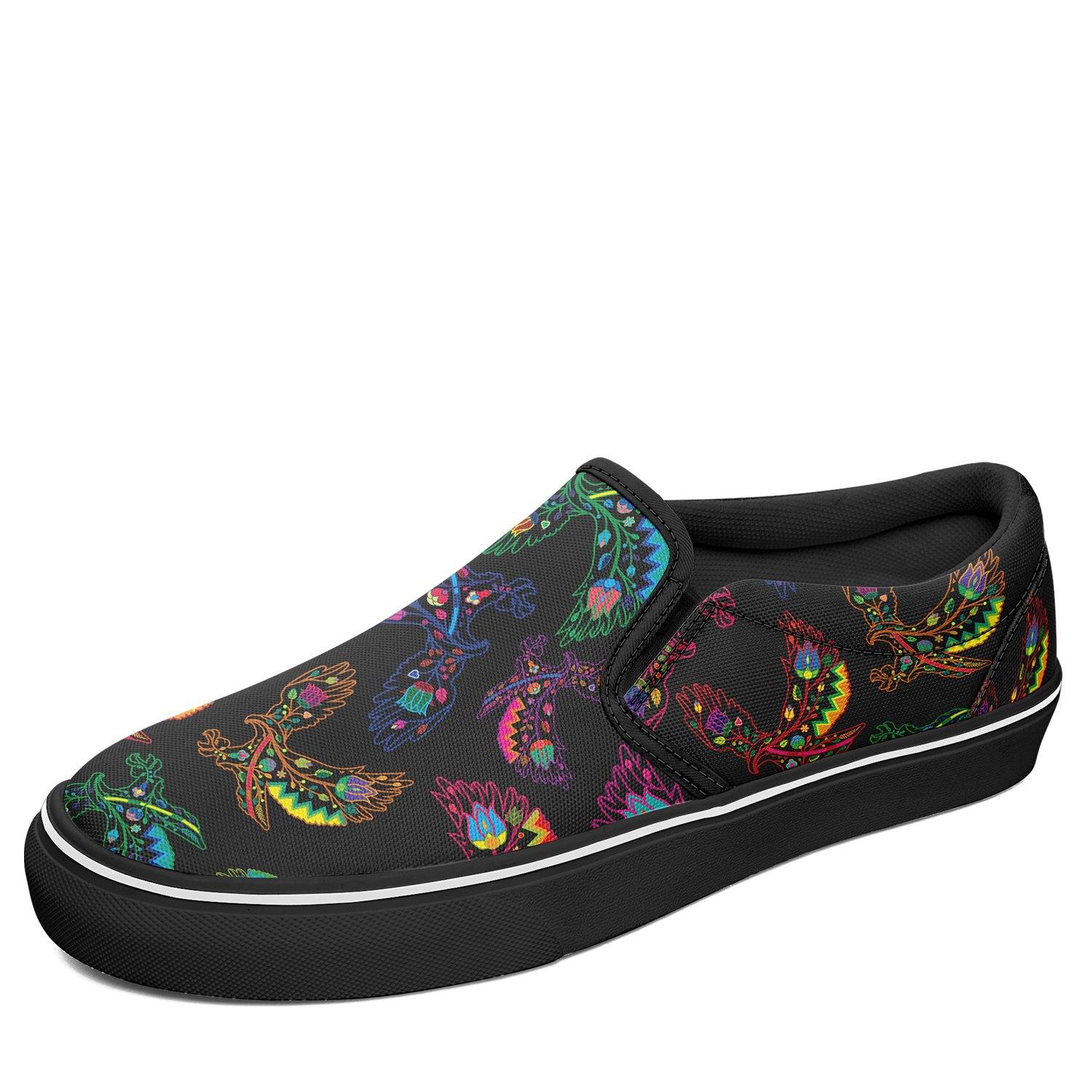 Floral Eagle Otoyimm Canvas Slip On Shoes otoyimm Herman US Youth 1 / EUR 32 Black Sole 