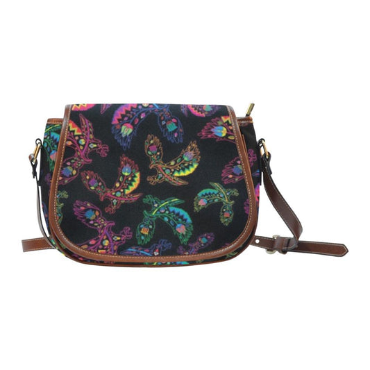 Floral Eagle Saddle Bag/Small (Model 1649) Full Customization bag e-joyer 