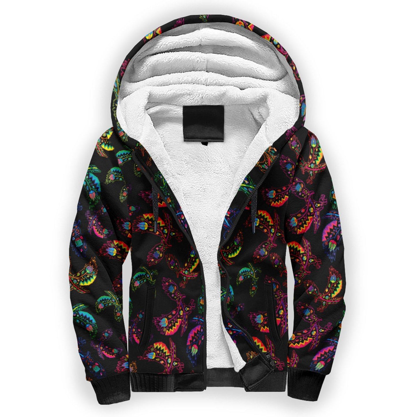 Floral Eagle Sherpa Hoodie hoodie Herman 