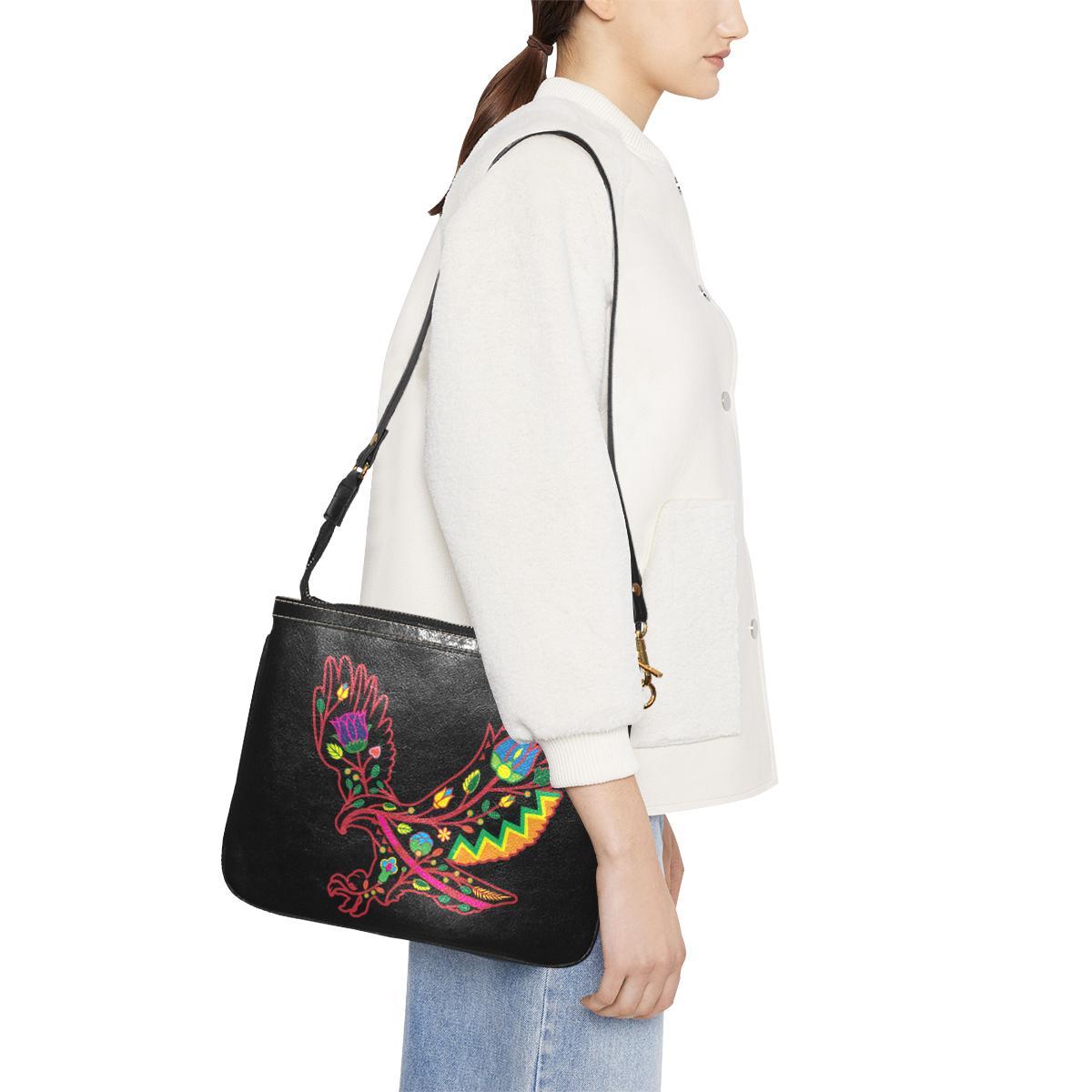 Floral Eagle Small Shoulder Bag (Model 1710) Small Shoulder Bag (1710) e-joyer 