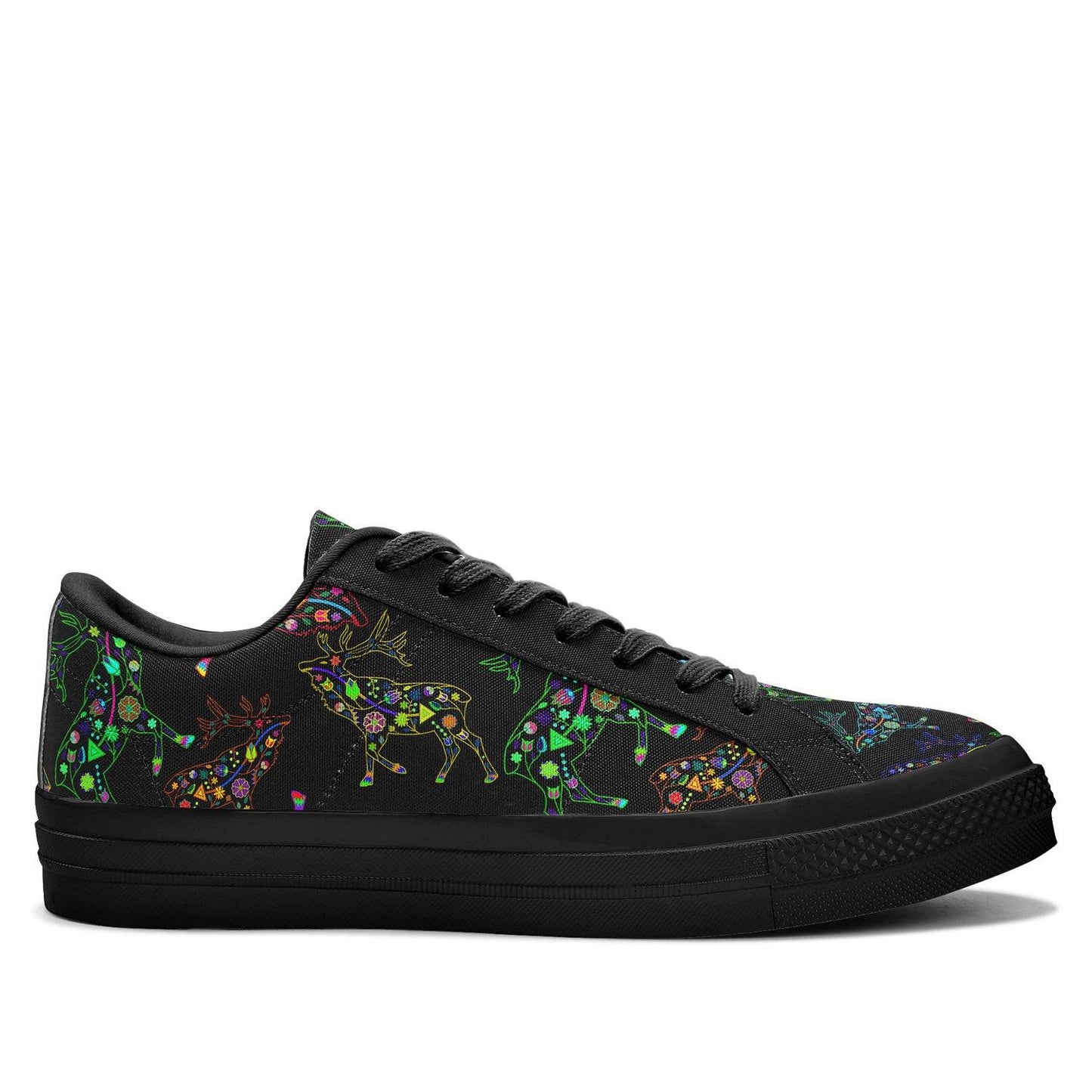 Floral Elk Aapisi Low Top Canvas Shoes Black Sole aapisi Herman 