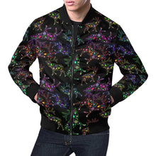 Load image into Gallery viewer, Floral Elk All Over Print Bomber Jacket for Men (Model H19) All Over Print Bomber Jacket for Men (H19) e-joyer 
