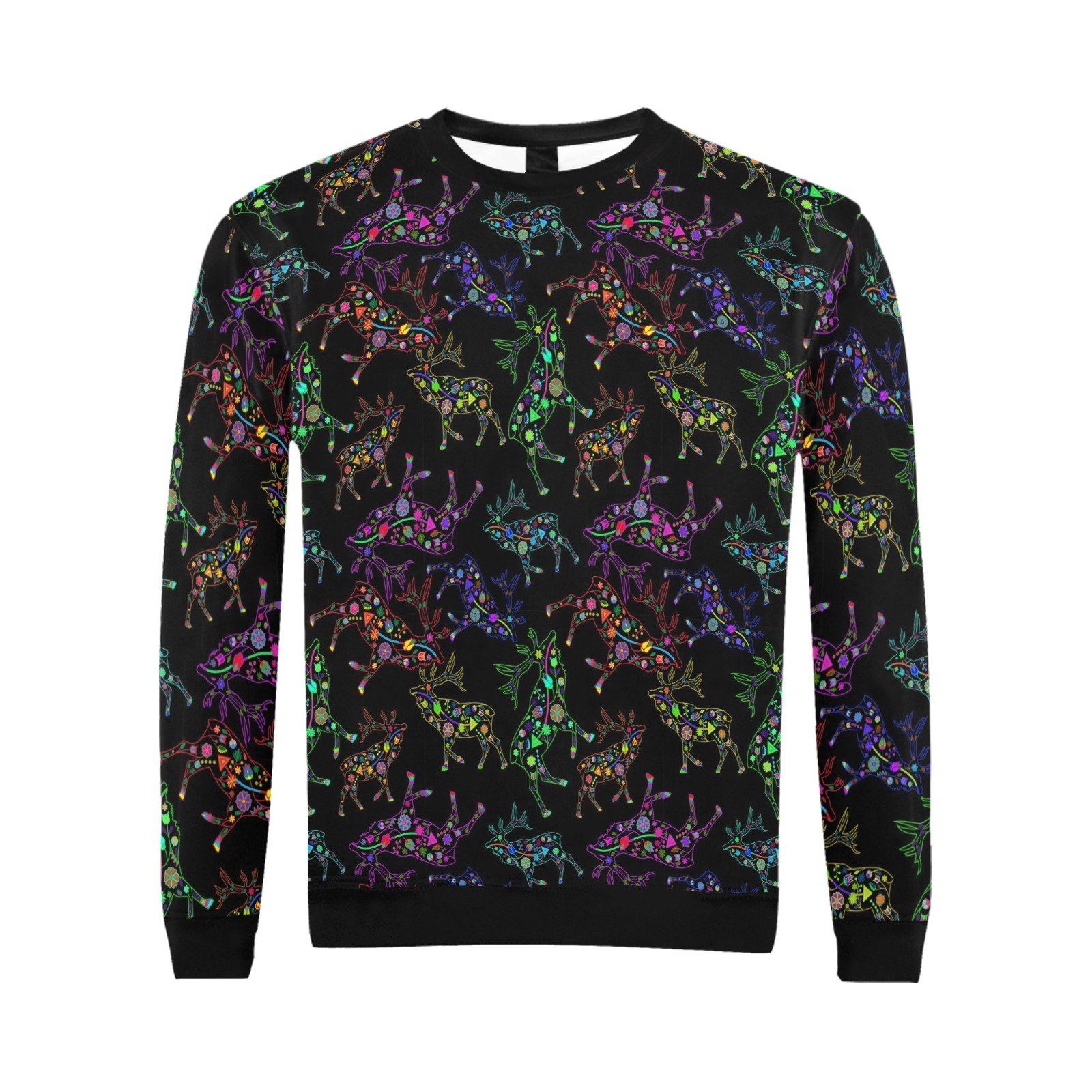 Floral Elk All Over Print Crewneck Sweatshirt for Men (Model H18) shirt e-joyer 