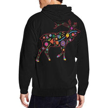 Load image into Gallery viewer, Floral Elk All Over Print Full Zip Hoodie for Men (Model H14) All Over Print Full Zip Hoodie for Men (H14) e-joyer 
