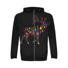 Load image into Gallery viewer, Floral Elk All Over Print Full Zip Hoodie for Men (Model H14) All Over Print Full Zip Hoodie for Men (H14) e-joyer 
