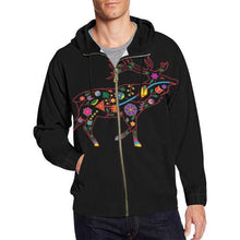 Load image into Gallery viewer, Floral Elk All Over Print Full Zip Hoodie for Men (Model H14) All Over Print Full Zip Hoodie for Men (H14) e-joyer 
