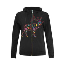 Load image into Gallery viewer, Floral Elk All Over Print Full Zip Hoodie for Women (Model H14) All Over Print Full Zip Hoodie for Women (H14) e-joyer 
