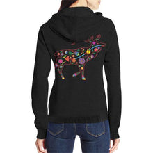 Load image into Gallery viewer, Floral Elk All Over Print Full Zip Hoodie for Women (Model H14) All Over Print Full Zip Hoodie for Women (H14) e-joyer 
